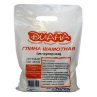 Глина шамотная (огнеупорная) 5кг Диана