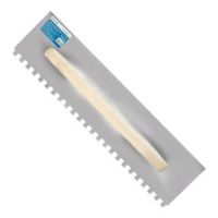 Гладилка зубчатая нержавеющая сталь, рукоятка из сосны, 480х125мм, зуб 6х6мм