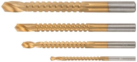 Сверло-фреза универсальное титановое покрытие, набор 4 шт. (3; 5; 6; 8 мм)