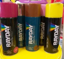 КРАСКА АЭРОЗОЛЬ АКРИЛ.  ЧЕРНАЯ МАТОВАЯ  520 МЛ (12) «RAYDAY»