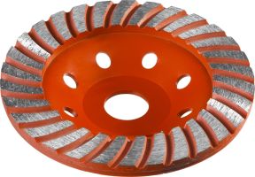 Чашка (диск) шлифовальная BOHRER мастер 125х36х22,2мм алмазная сегментная 1 ряд Турбо