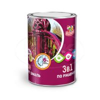 Грунт-эмаль по ржавчине 3 В 1 МОЛОТКОВАЯ  КОРИЧНЕВАЯ (0.9 кг)