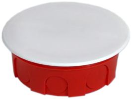 Коробка с/у круг IP20 104х40(97х38,5) крас/бел