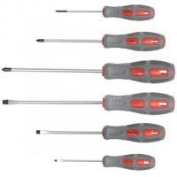 Отвертка BARTEX № 3х200 крест антискольз двухкомп, магнит,закал, Cr-V K0029N