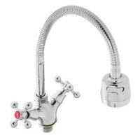 Смеситель кухня кер. ЛЮКС  №DK-750-170 Гибкий излив с гайкой