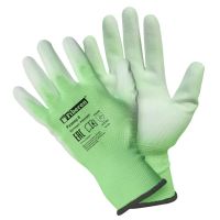 Перчатки для садовых работ полиэстер, полиуретан покрытие, однотонные микс цветов