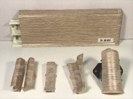 Угол для плинтуса 80мм «Идеал Система» Дуб латте / 229 наружный (комплект)