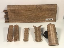 Угол для плинтуса 80мм «Идеал Система» Дуб рустик / 211 наружный (комплект