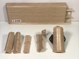 Угол для плинтуса 80/70мм «Идеал Система» Дуб северный / 213 торцевой (пара