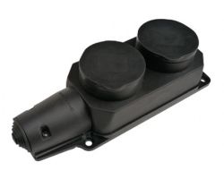 Розетка 1ОП 2Р+РЕ 230В IP54 с защ крыш каучук Smartbuy