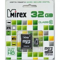 Карта памяти MicroSD 32 Gb Mirex HC 10 Class