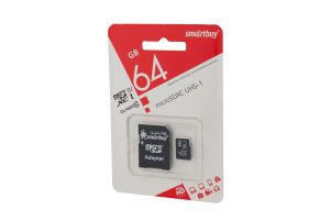 Карта памяти MicroSD 64 Gb Smart Buy 10 Class