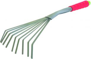 Грабли МИНИ веерные 9 плоских зубов, пластм ручка
