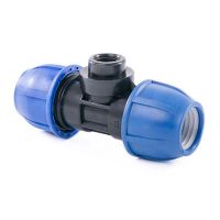 Тройник 32ммх1″  внутренняя резьба, компрессионный, для ПЭ труб