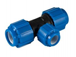 Тройник 32х25мм, переходной компрессионный, для ПЭ труб