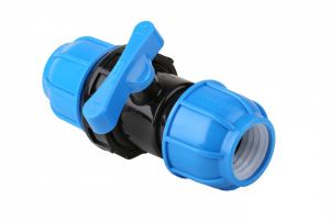 Кран 32мм, компрессионный, для ПЭ труб