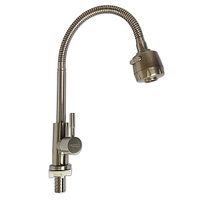 Смеситель для кухни из нержавеющей стали с гибким изливом ZERIX SUS-011