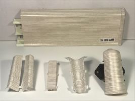 Угол для плинтуса 80/70мм «Идеал Система» Ясень бьянко / 255 торцевой (пара)