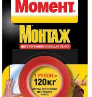 Лента клеящая МОМЕНТ монтаж.двусторон.1,5м 12кг
