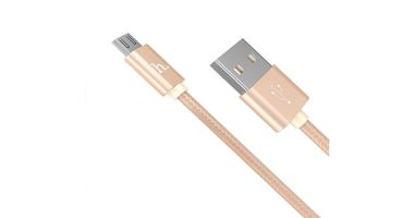 Кабель Hoco USB-microUSB X2 (Nylon 2/4A)  1.0м gold
