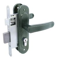 Замок врезной ГАРАНТ ЗВ4 с руч. на планке (зел.муар) ПТИМАШ