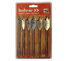 Набор сверл Bohrer перовых по дереву 10/12/16/18/20/25 х 152 мм (6 шт.)