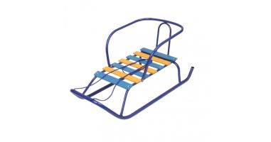 Спорт Санки Ветерок В2 Красный/Синий/Сиреневый спинка металл, ручка НИКА