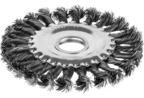 Щетка-крацовка дисковая, витая стальная проволока, 100мм