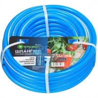 Шланг полив КЛЕВЕР Профи  1/2 25м армир непрозр голуб/белый