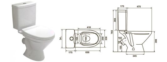 Унитаз-компакт ФОРВАРД ТОП (косой выпуск, 1 режим, крышк ПП, нижн подкл)