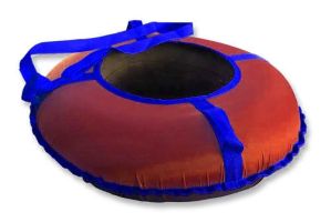 Спорт Санки-ватрушка Эконом Одноцветные 1,1м до 120кг, ручки, буксировочный трос камера