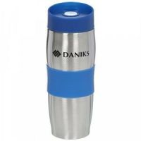 Термокружка DANIKS нерж 0,38л черничный (цветной пластик) SL-069-prp