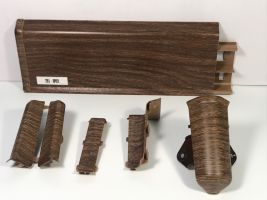 Угол для плинтуса 80/70мм «Идеал Система» Орех / 291 торцевой (пара