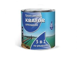 ГРУНТ-ЭМАЛЬ ПО РЖАВЧИНЕ СЕРАЯ 1КГ «KRAFOR»