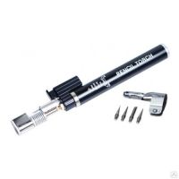 Горелка газовая, тип карандаш, с пьезоподжигом, 4 насадки, заправл. бутаном С4Н10