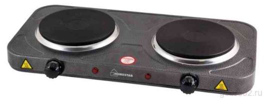 ПЛИТА ЭЛЕКТР. 2-КОНФОР. (ЧУГУН) «HOMESTAR» HS-1104 (СЕРЫЙ)