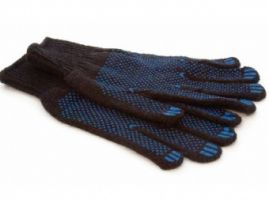 Перчатки вязаные с ПВХ черная пряжа