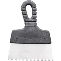 Шпатель для клея нержавеющая сталь, зубчатый 15 зуб, 6х6мм