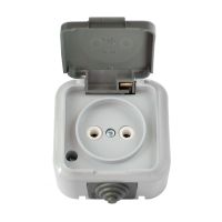 Розетка влаг.защ. открытой установки  IP 54, без заземления, 16А