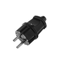 Вилка прямая  с/з (черная) 16А 250В