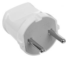 Вилка прямая б/з (белая) 6А 250В