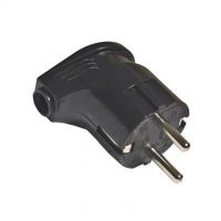 Вилка угловая с/з (черная) 16А 250В