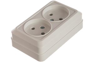 Розетка бел о/у 2 б/з 16А