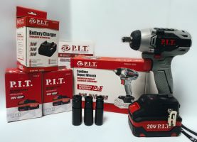 Аккум гайковерт ударный бесщеточный  PIW20H-300A/1 20B 300Hm квадрат 1/2″ 1 акб 24ч ЗУ 3А кейс